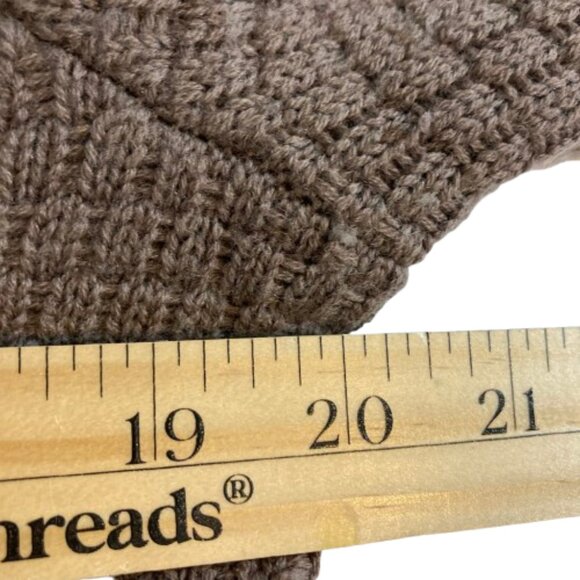 Talbots Pure Merino Cardigan Med Brown /Taupe Textured V-Neck Collar, EUC, Large - Picture 14 of 15